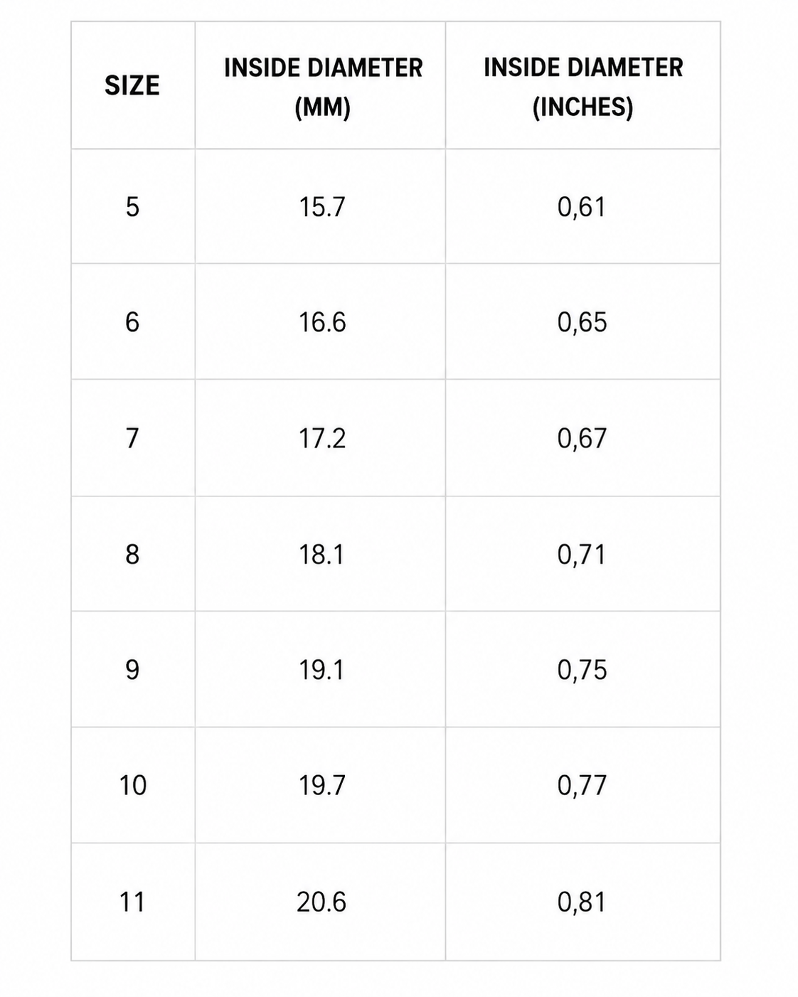 Size Chart